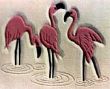 carved flamingo's